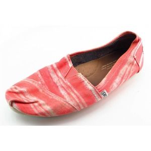 Toms Size 6‎ M Pink Almond Toe Flats Fabric Women
